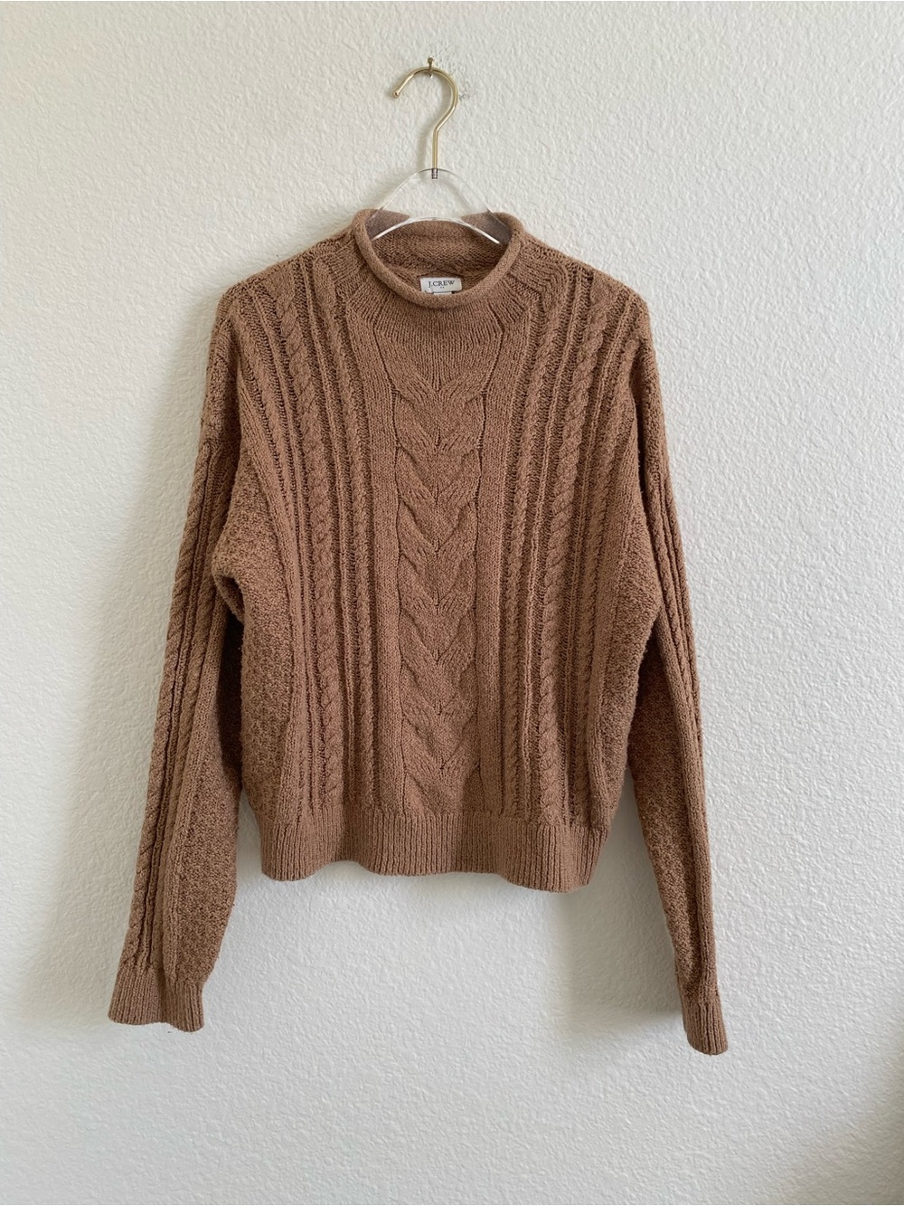 J.Crew Cable-Knit Rollneck Cotton Sweater